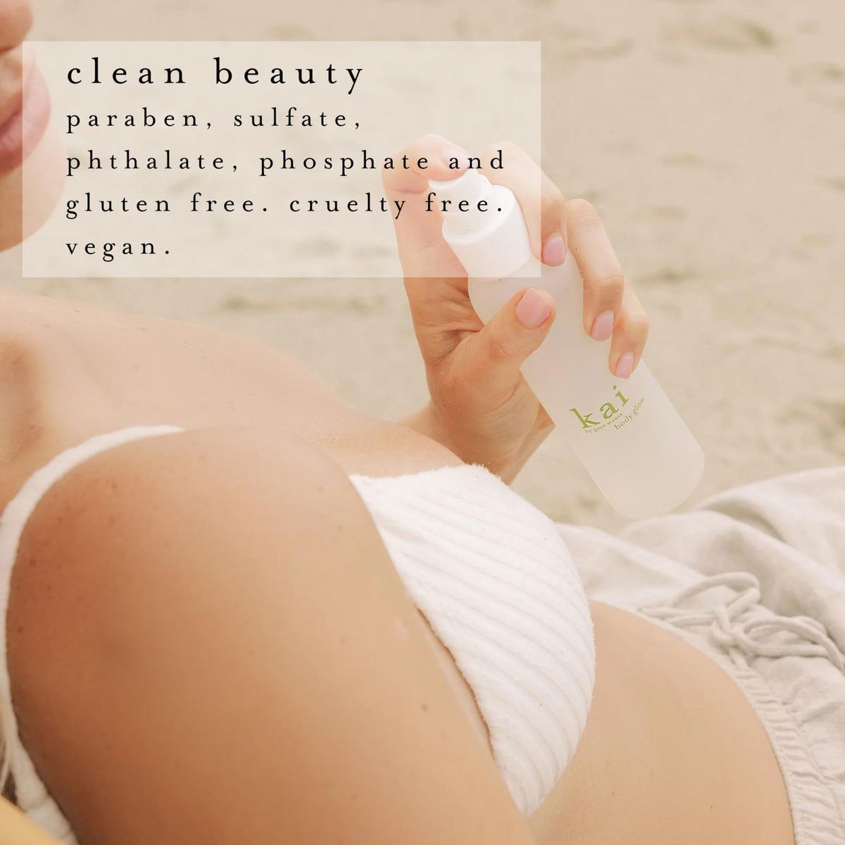 kai body glow ingredients label listing jojoba and chamomile benefits