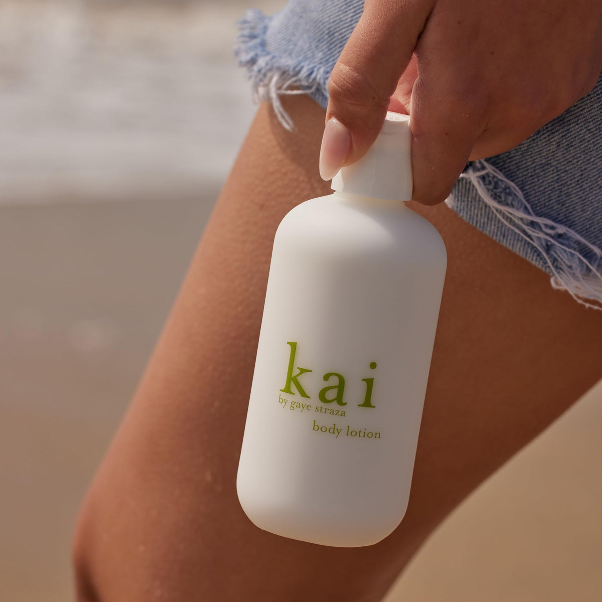 kai close-up texture of lotion highlighting smooth, non-greasy finish