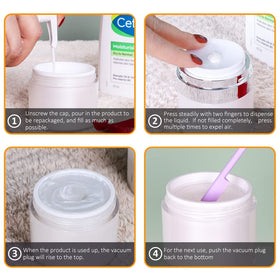 KaiNaDi pump jars packed in a toiletry bag highlighting TSA-friendly travel convenience