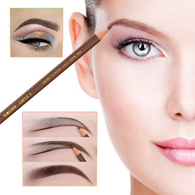 KAIQIKAIXI spoolie brush next to pencil demonstrating grooming and blending benefit