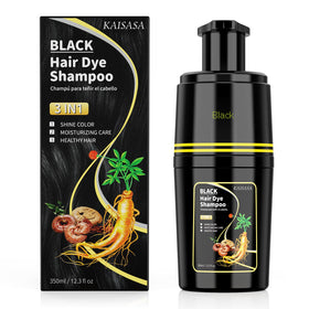 KAISASA front packaging showing black shampoo bottle and clear benefits