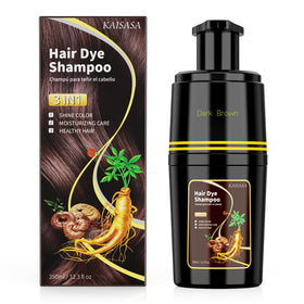 KAISASA front packaging showing dark brown 3-in-1 shampoo benefits