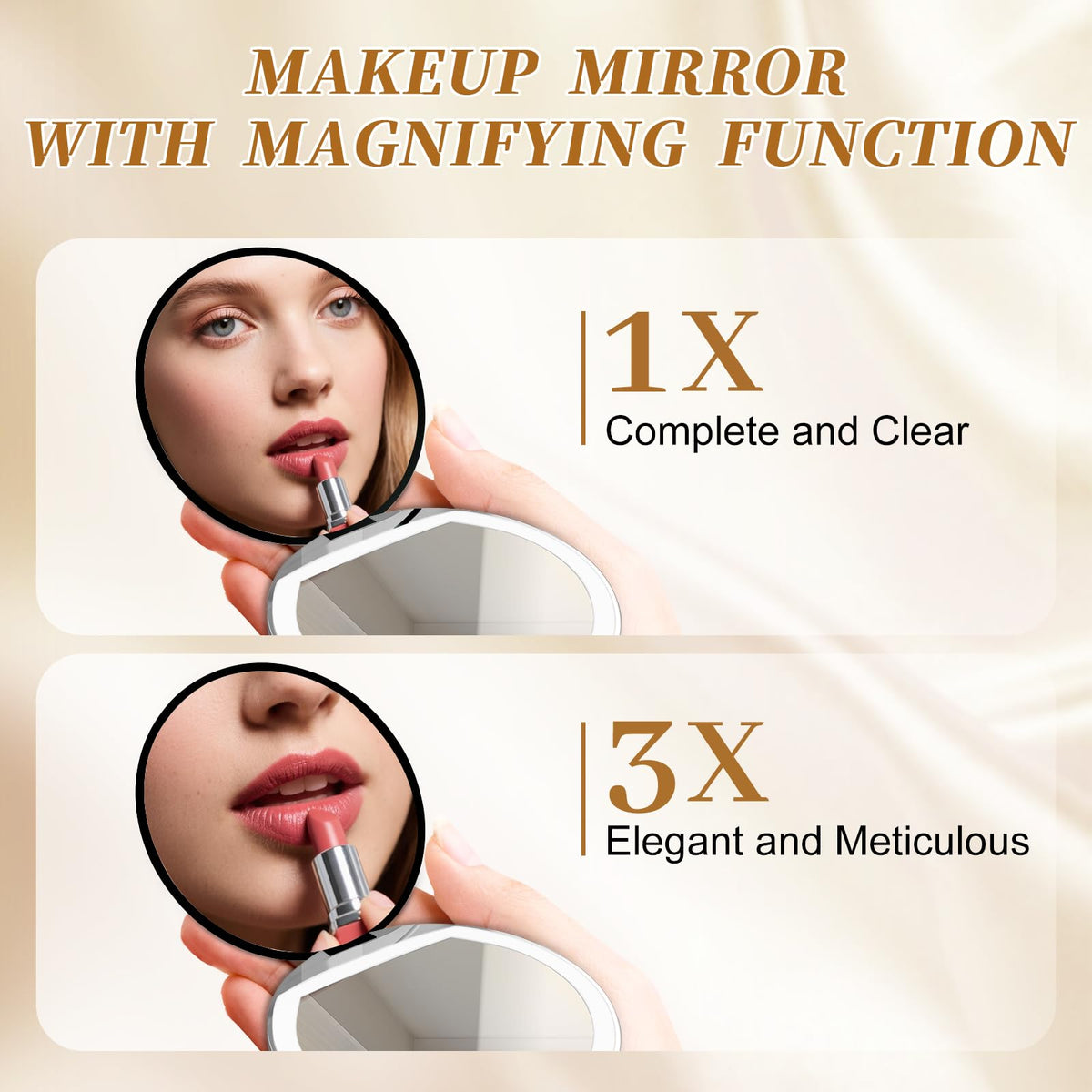 Kakuje mirror close-up of 3x magnification highlighting precise grooming help