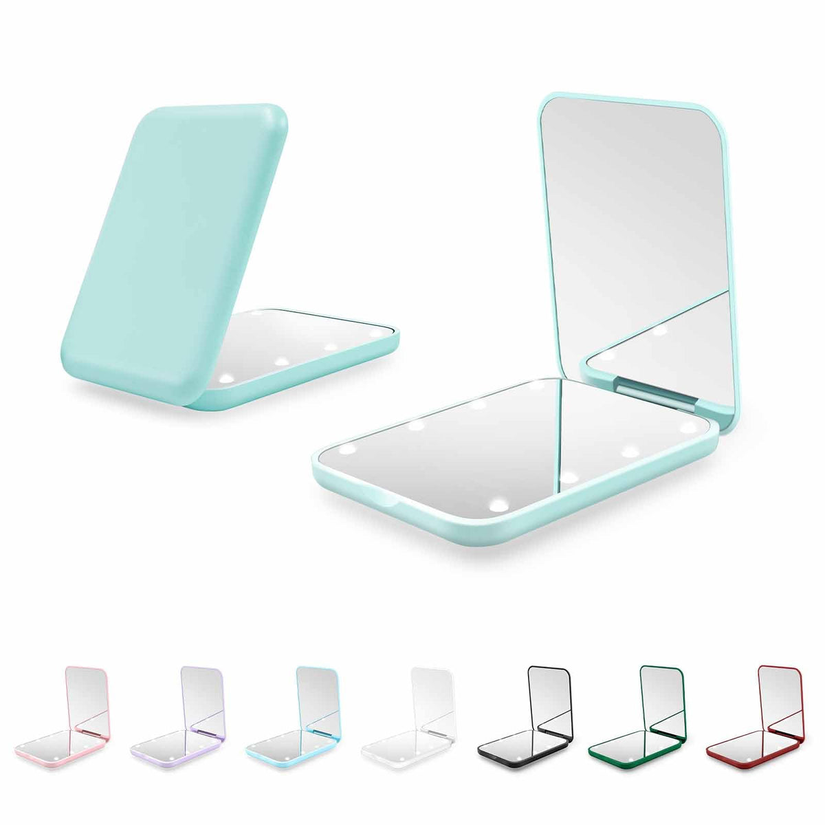 Kakuje compact mirror front closed mint green shows sleek portable design and convenience