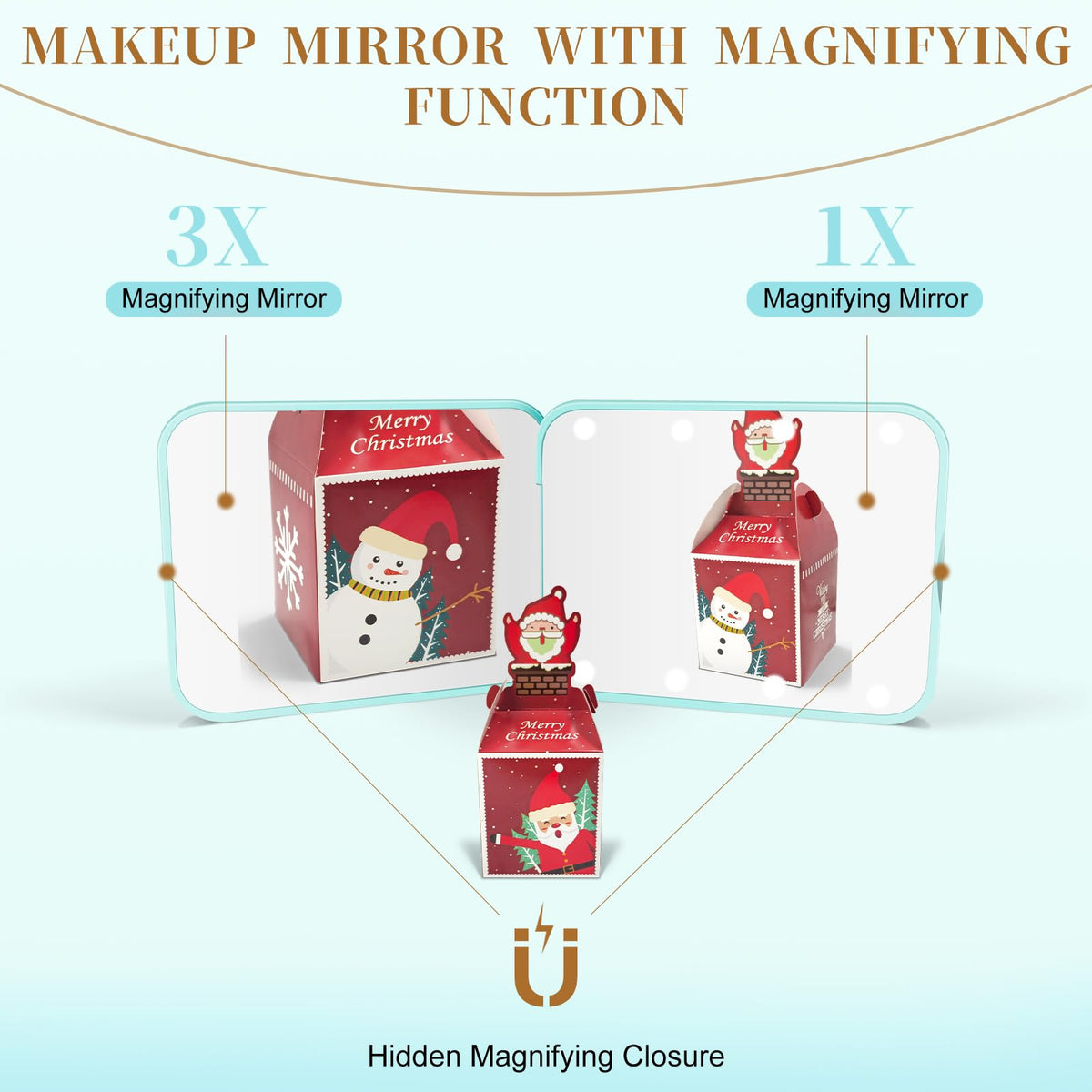 Kakuje mirror held in hand demonstrating size and easy portability
