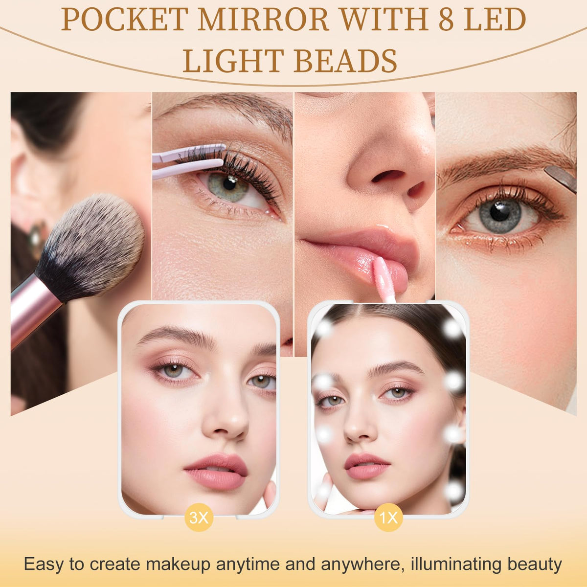 kakuje inner mirror closeup showing clear 1X glass and edge detail