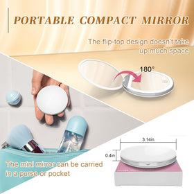 Kakuje mirror tucked inside a purse demonstrating travel convenience