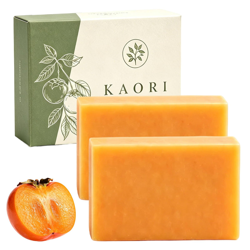 Kalani Glow front packaging showing persimmon soap benefits and two-bar set