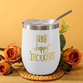 Kalokey 12oz tumbler with straw and cleaning brush practical reusable hydration