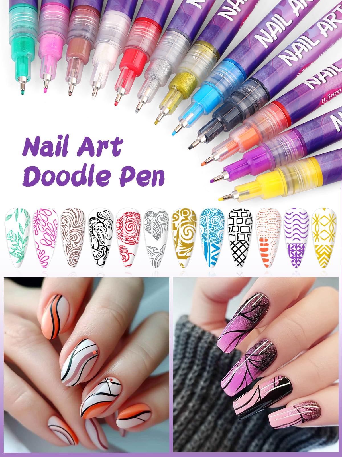 Kalolary pens next to hand to show compact scale and portability