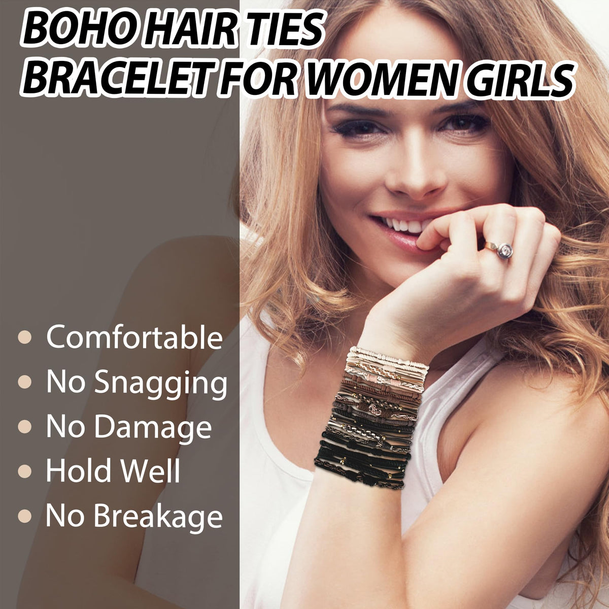 KANPRINCESS hair tie securing a high ponytail demonstrating secure no-damage hold