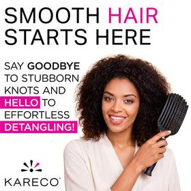 KareCo closeup of soft nylon bristles protecting hair from breakage