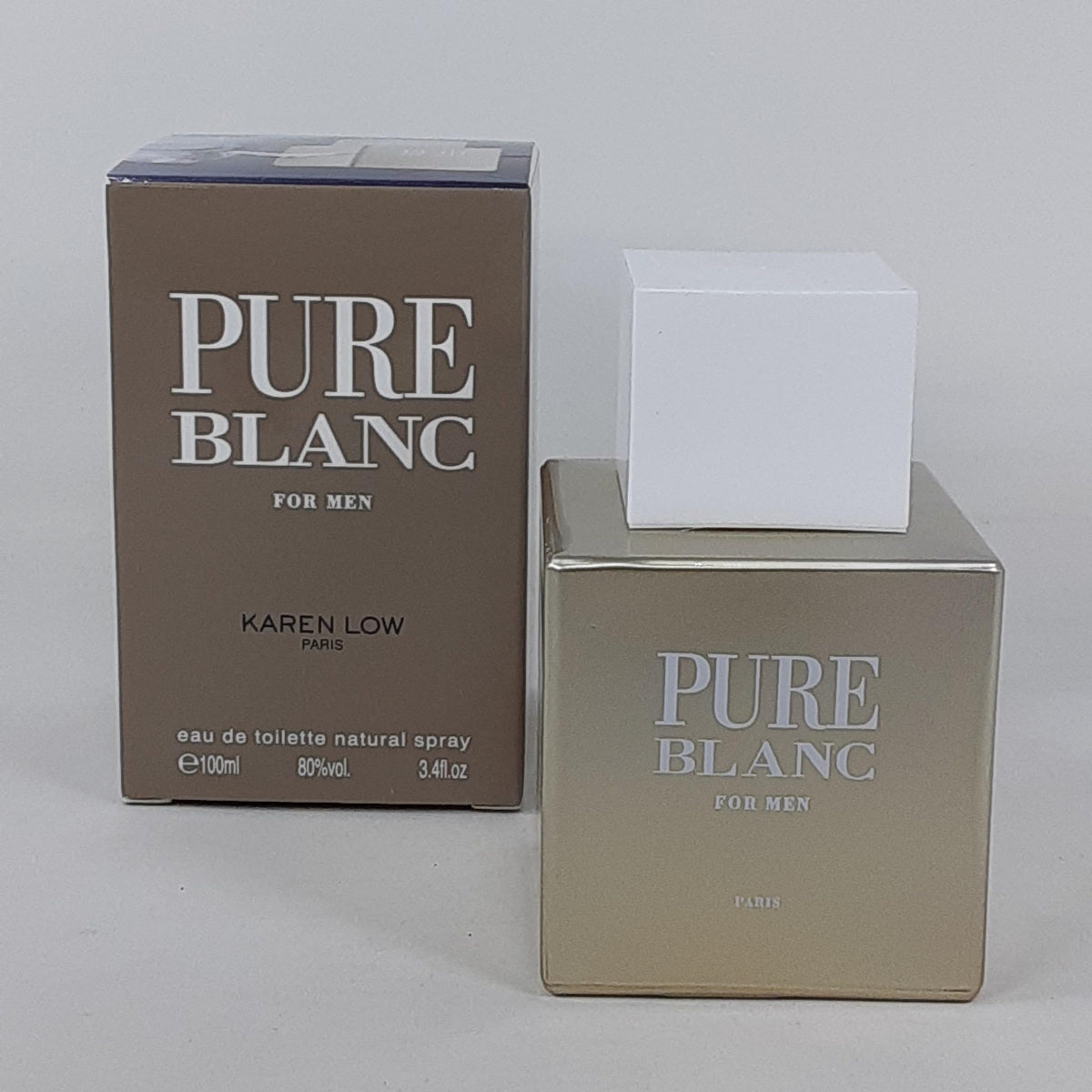 Karen Low bottle on dresser styled with accessories conveying confident wear