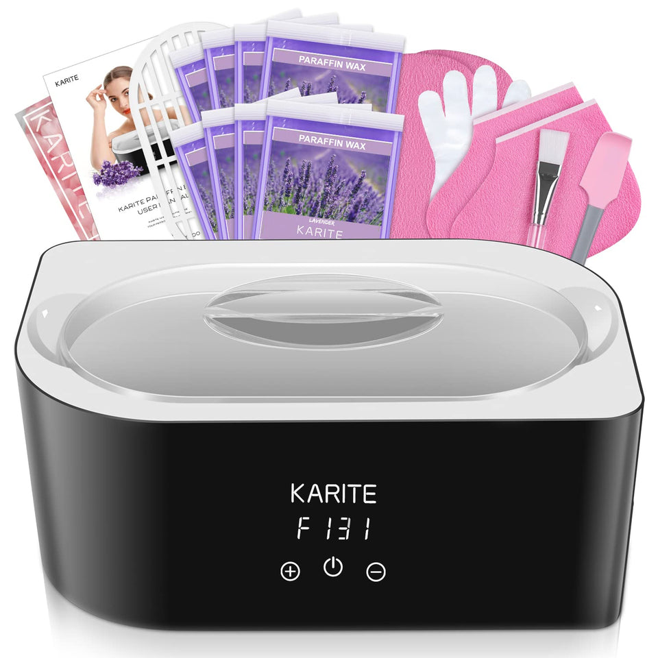 Karite front view of paraffin wax machine showing compact design and benefit