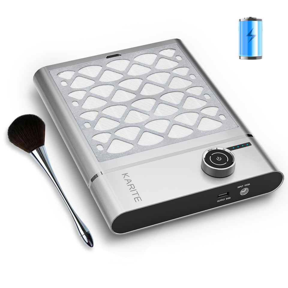 Karite front view showing slim design and suction intake, keeps workstation tidy