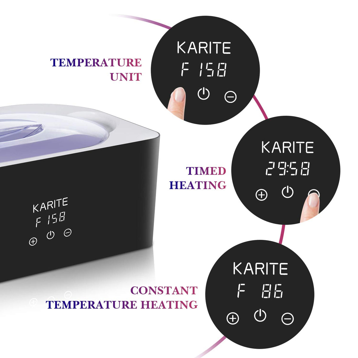 Karite melted paraffin inside alloy pot demonstrating even heating benefit