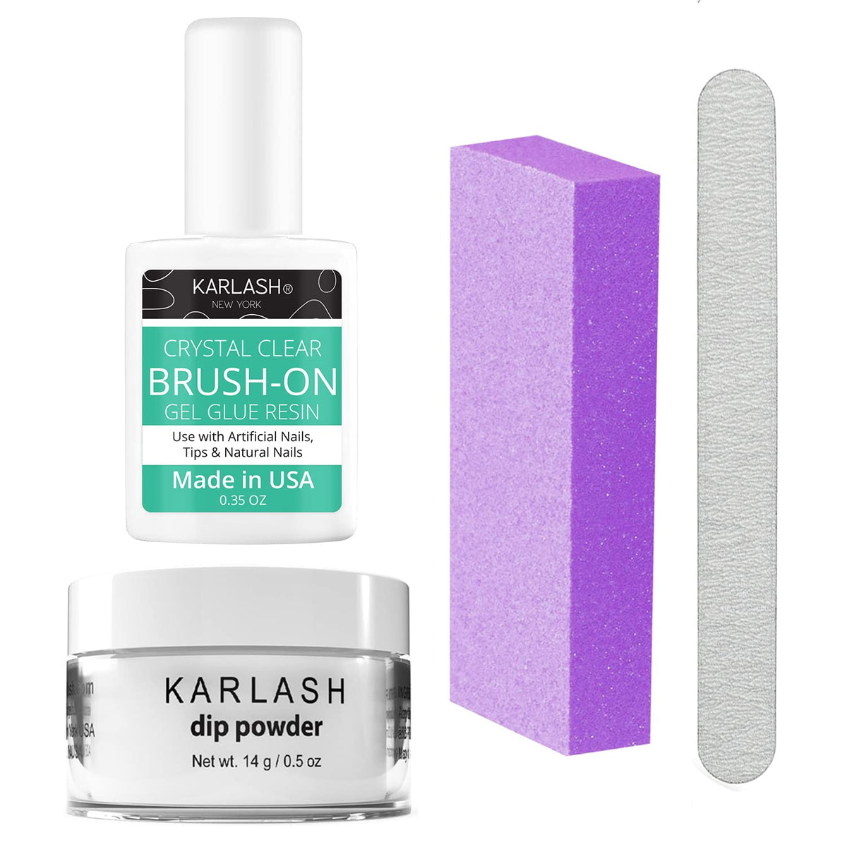 Karlash front packaging showing kit components and clear resin benefit