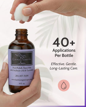 karma organic bottle held in hand to show true size and everyday use