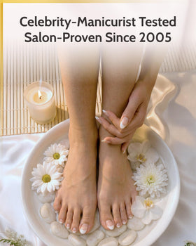 karma organic applied on natural nails showing strengthened, glossy results