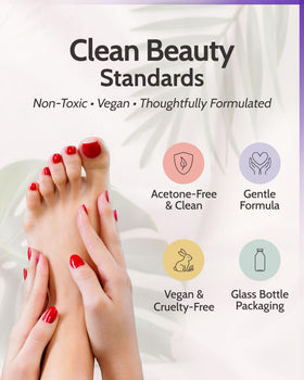 karma organic clear remover pouring to show lightweight, non-drying texture