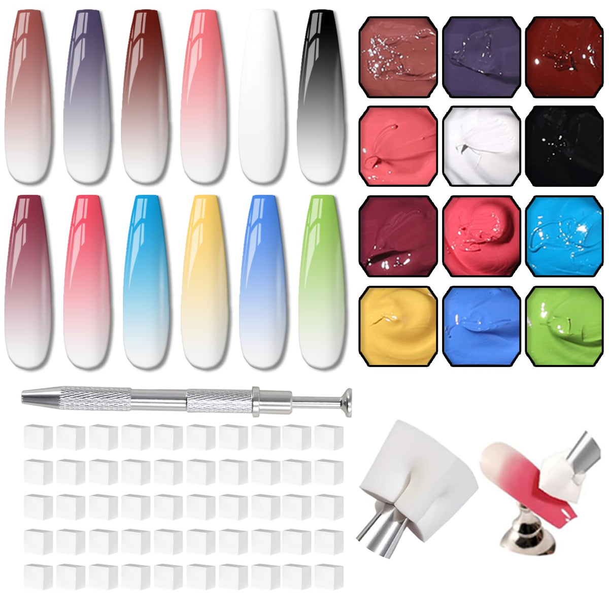 Karroy front packaging showing 12-color palette for easy ombre