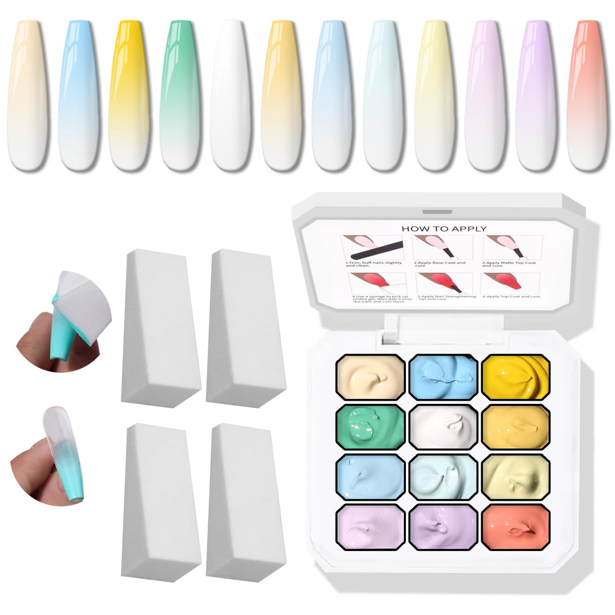 Karroy front packaging showing 12-color gel set and quick setup benefit