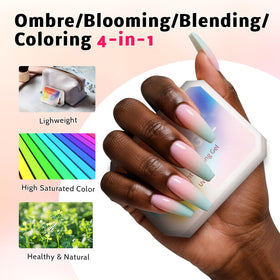 Karroy finished gradient nails highlighting smooth blended result