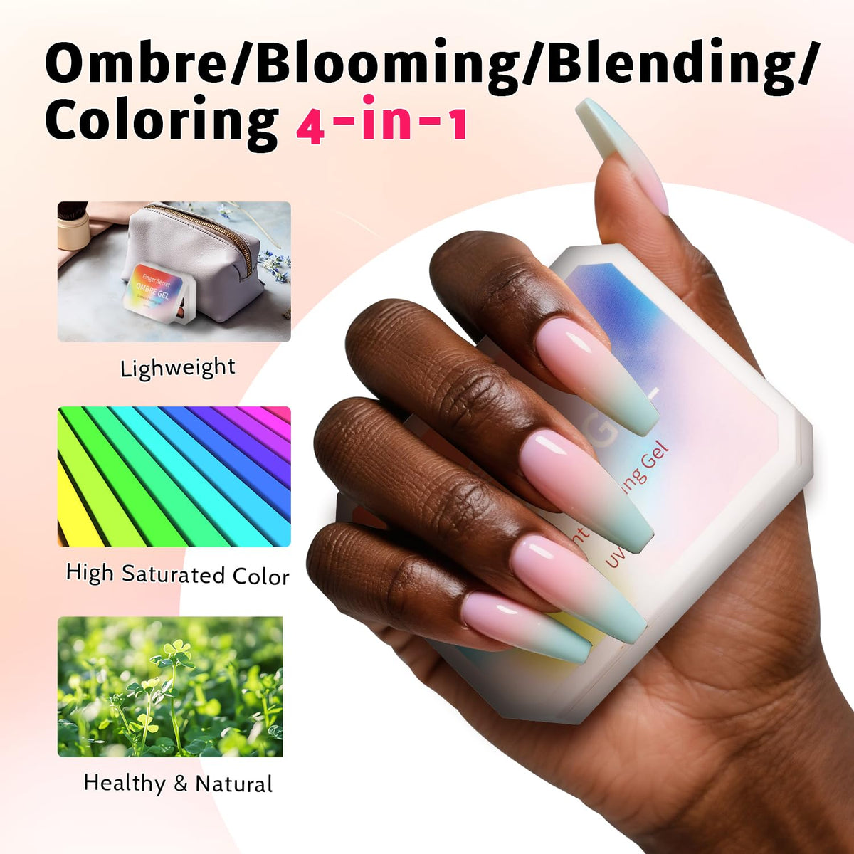 Karroy sponge picking up gel demonstrating easy ombre blending