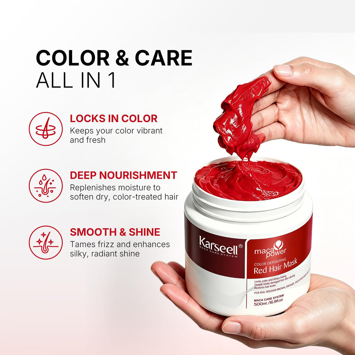 Karseell being applied to damp hair demonstrating easy color refresh