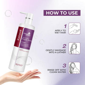 Karseell application on blonde hair showing toning action and brighter result benefit