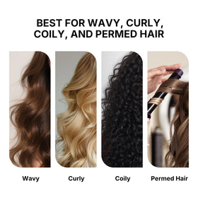 Applying Karseell to damp hair to define curls and reduce frizz for better manageability