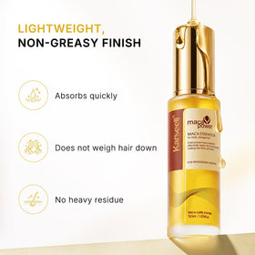 Karseell application on hair ends depicting smoothing and frizz control benefit