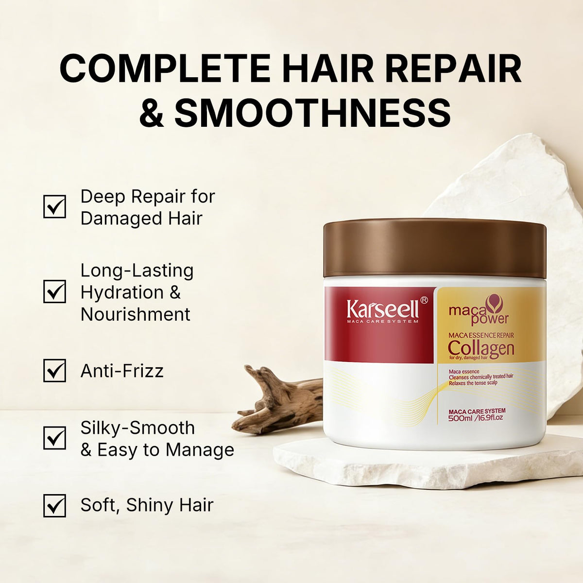 Karseell being applied to mid-lengths and ends to improve softness and manageability