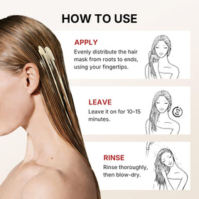 Karseell applying mask to damp hair mid-lengths, demonstrates repair and detangling