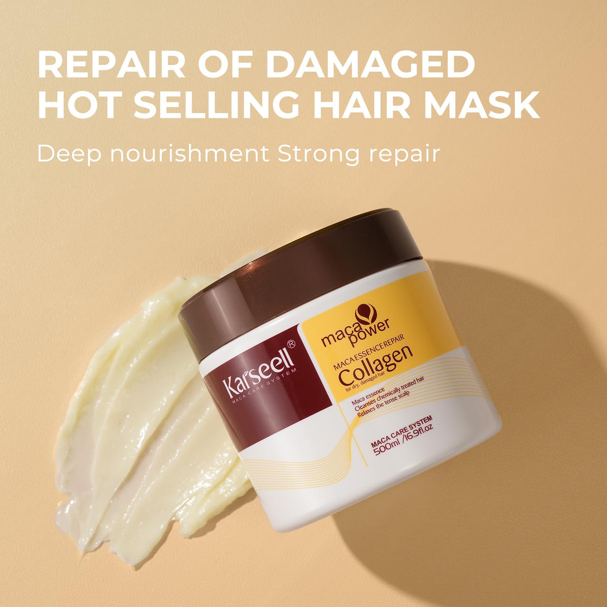 Karseell argan oil applied to hair ends demonstrating frizz control and smoothness