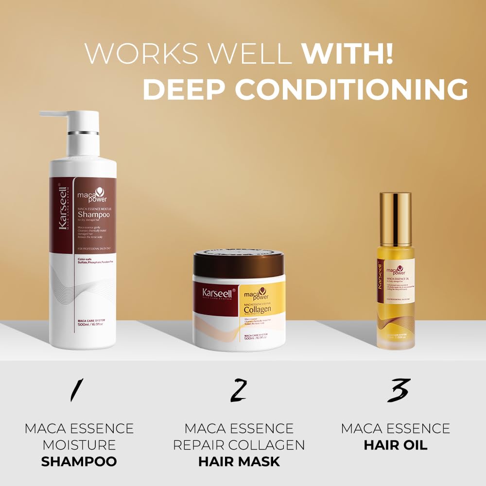 Karseell collagen hair mask tub top view showing rich conditioning formula