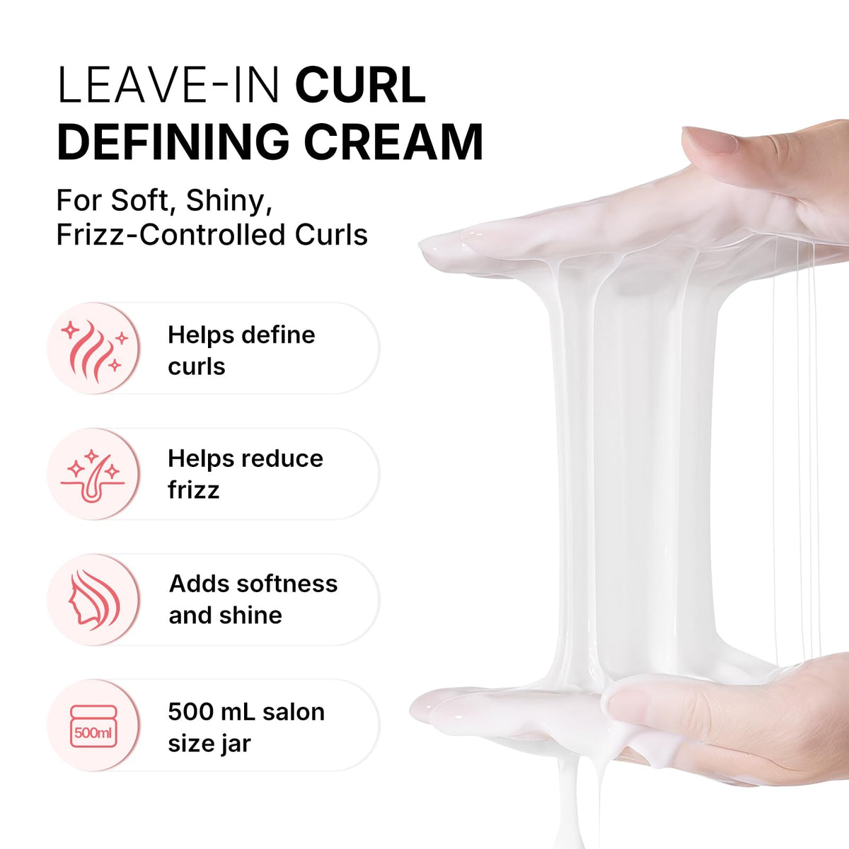 Karseell cream texture close-up demonstrating smooth consistency for easy curl shaping