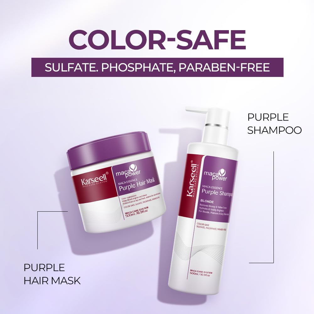Karseell purple hair mask jar top view showing creamy conditioning product