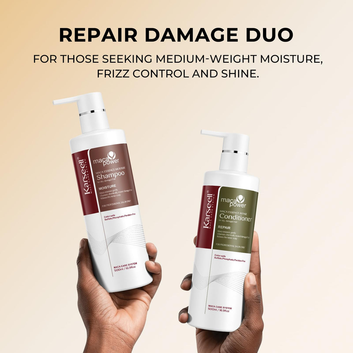 Karseell in-shower use with lathered hair showing effective cleansing and hydration