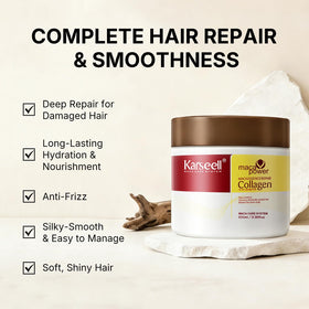 Karseell collage of argan oil, maca and collagen, emphasizes nourishing ingredients
