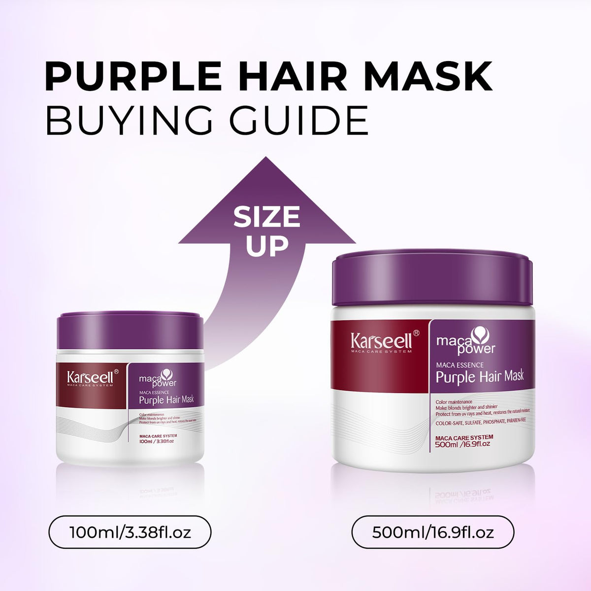 Karseell open jar showing violet mask texture and easy application benefits