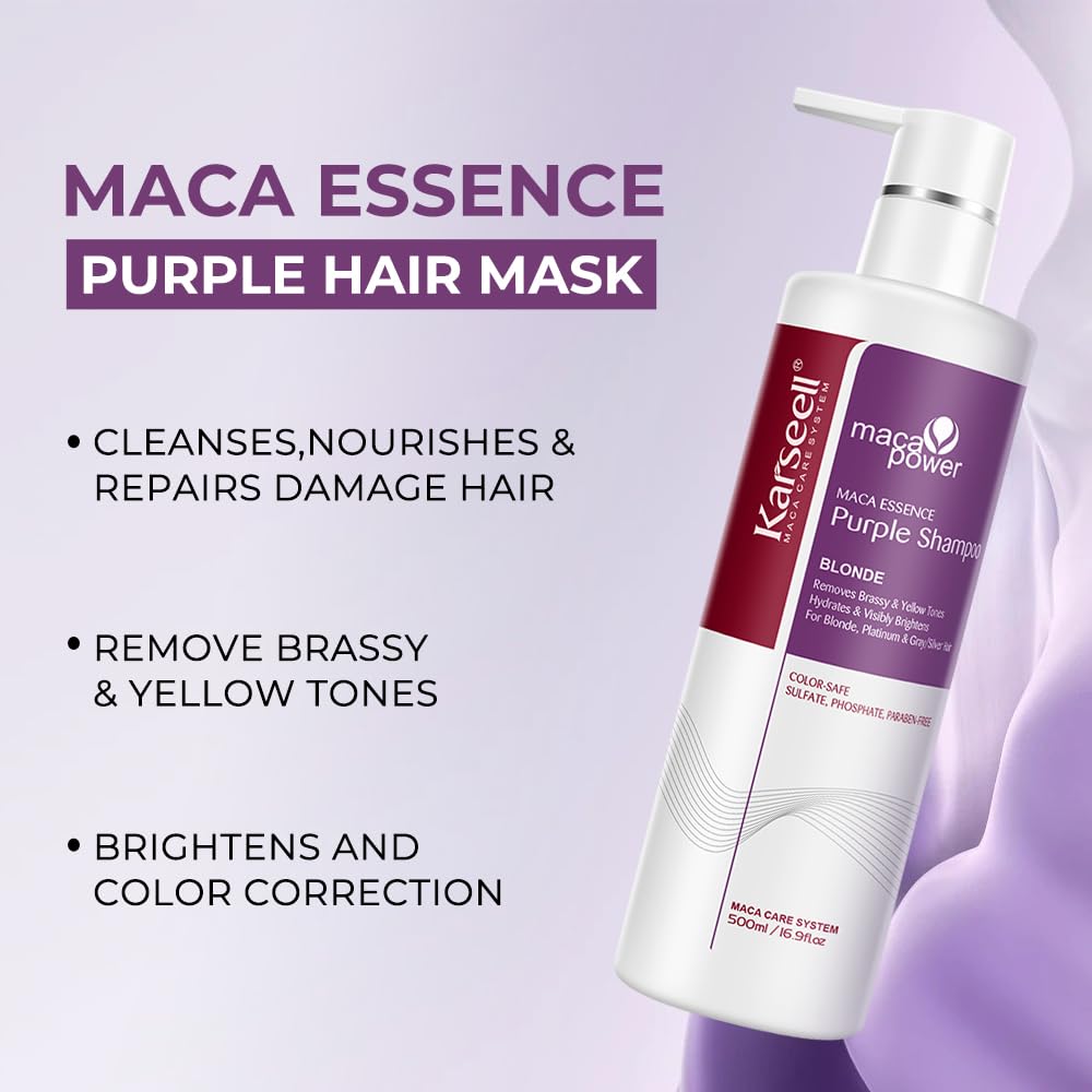 Karseell shampoo lather texture demonstrating strong violet pigment deposit benefit