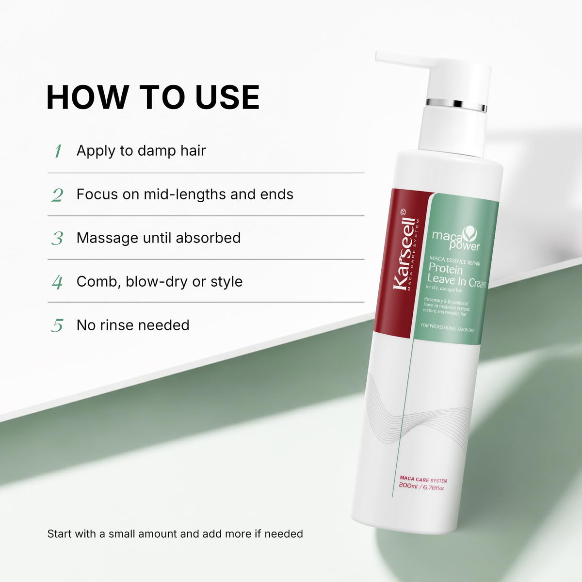 Karseell bottle next to hand showing size and scale for accurate purchase expectation
