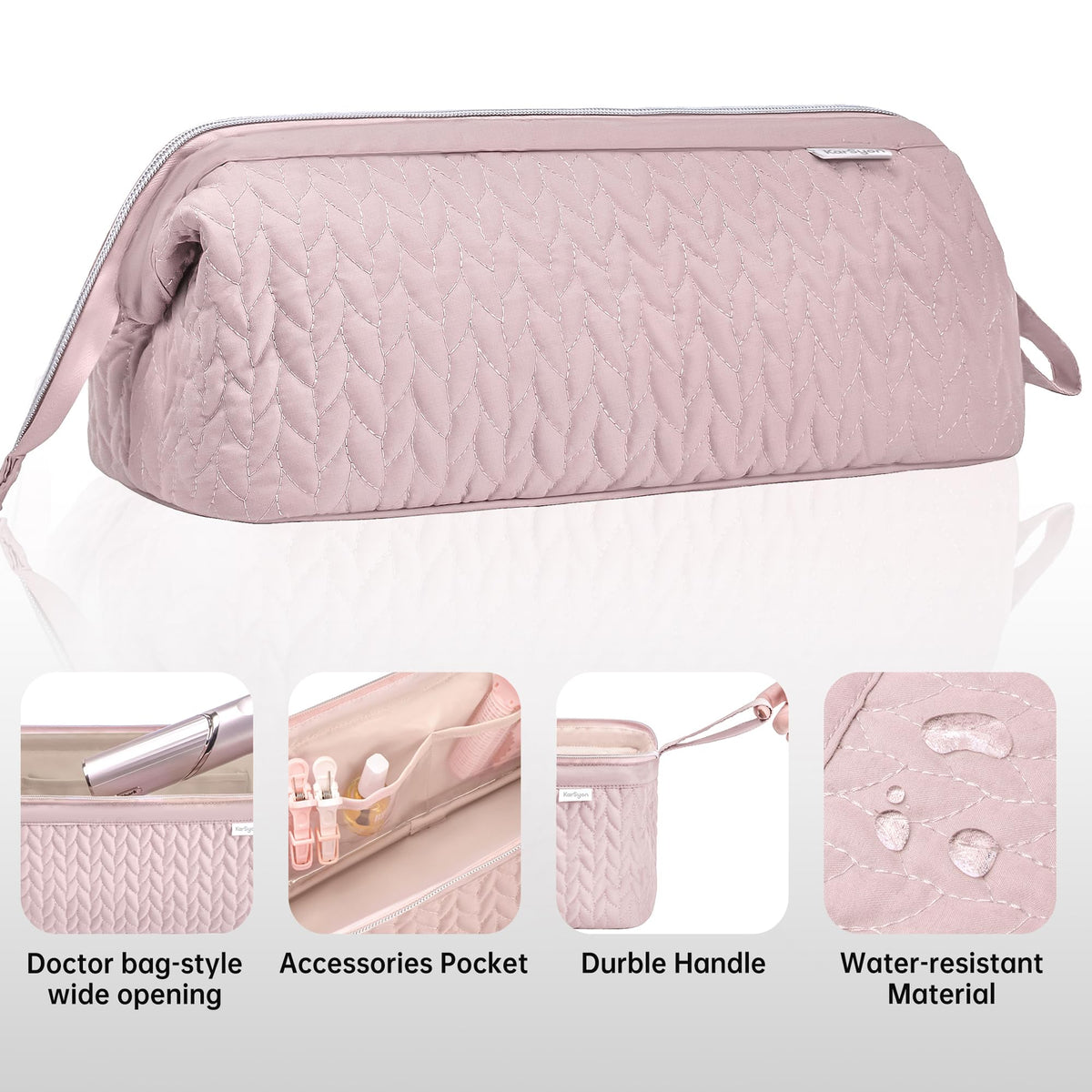 KarSyon neatly arranged accessories inside case for tidy travel benefit
