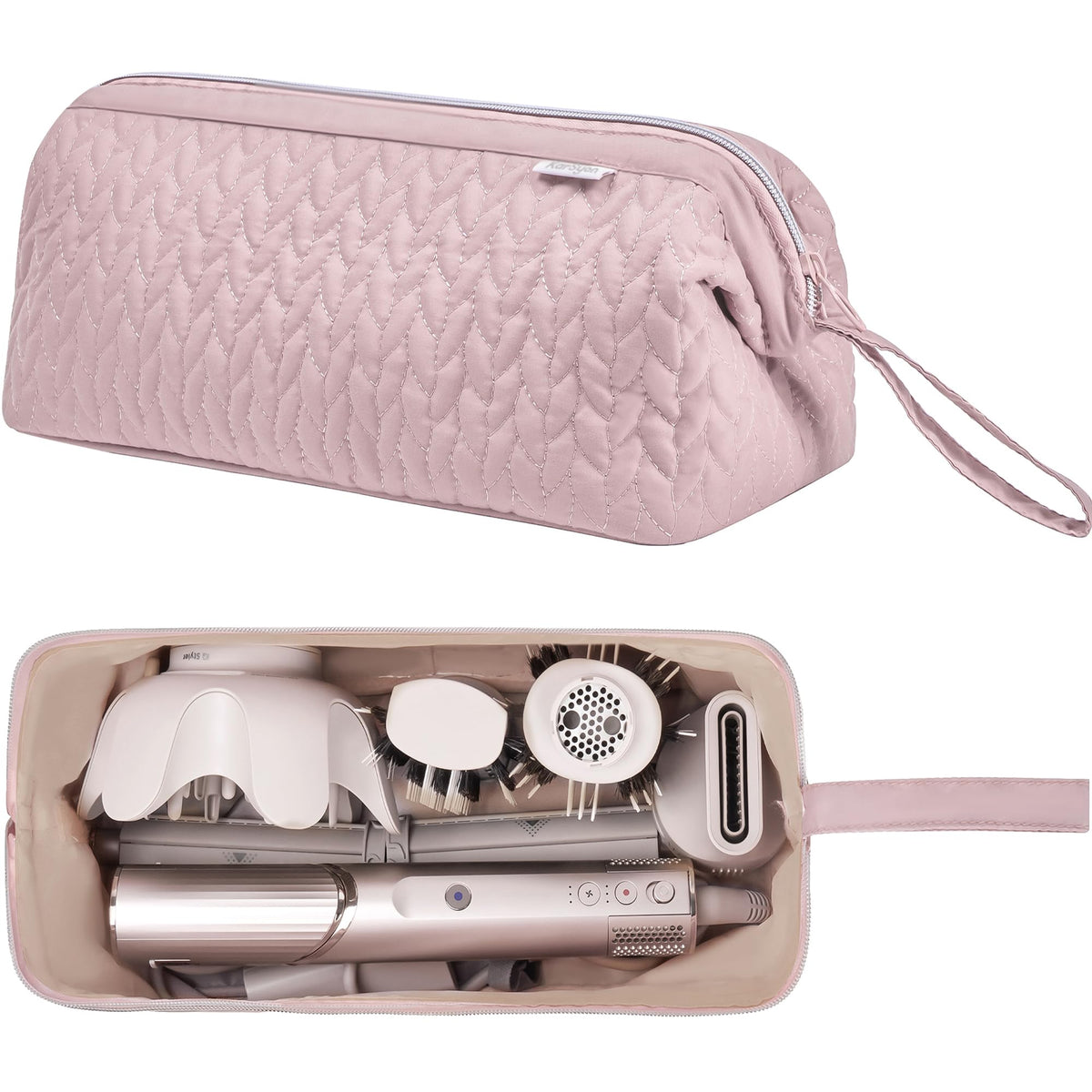 KarSyon placed on bathroom counter to show travel-ready lifestyle benefit
