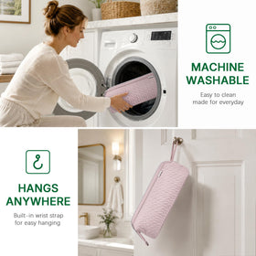 KarSyon hanging by handle on hook for easy portability benefit