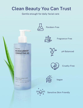 KARUNO label highlighting hyaluronic acid and aloe vera ingredients