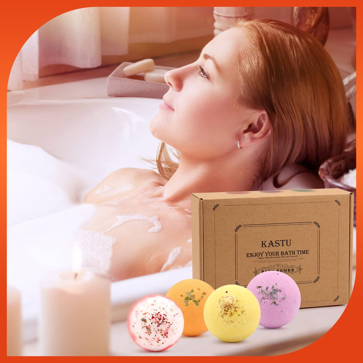 kastu scent variety arrangement of all twelve bombs, illustrating fragrance selection options