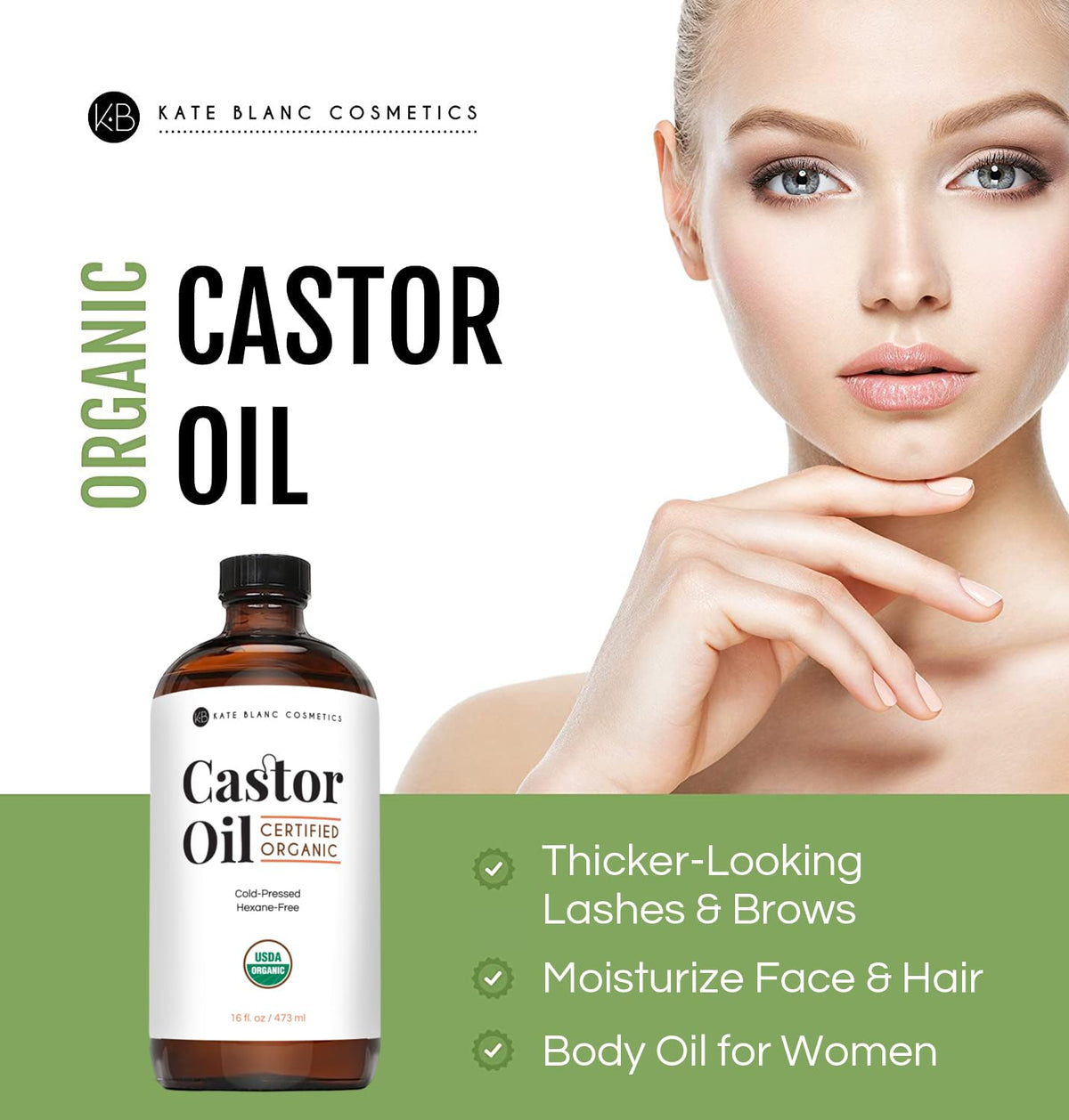 Kate Blanc Cosmetics dropper dispensing oil for precise, mess-free application