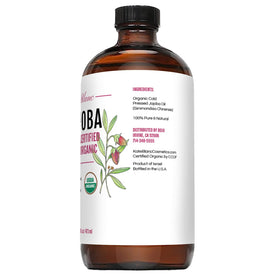 Kate Blanc Cosmetics jojoba oil on bathroom vanity illustrating daily skincare routine